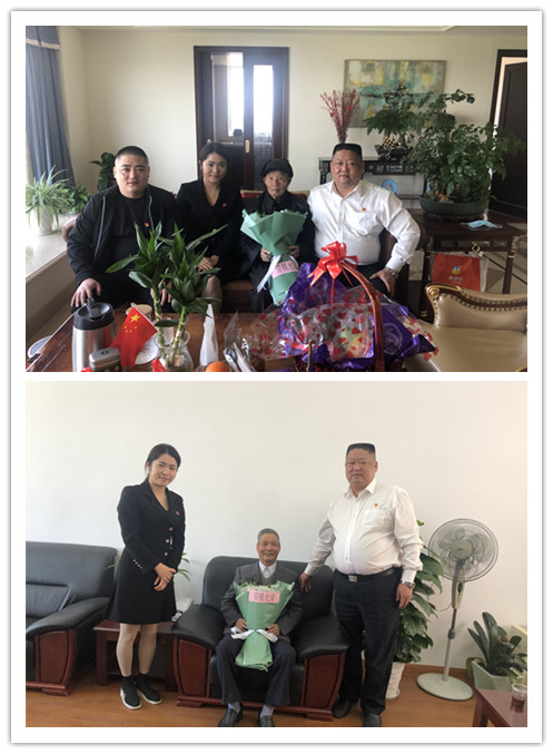 在"五一"国际劳动节到来之际,六堡社区党委书记冯智铭,工会主席胡晓青